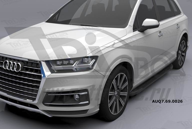 Can Otomotiv AUQ7.69.0026 (A) пороги алюминиевые (Corund Black) Audi Q7 (2015-) с панорамной крышей