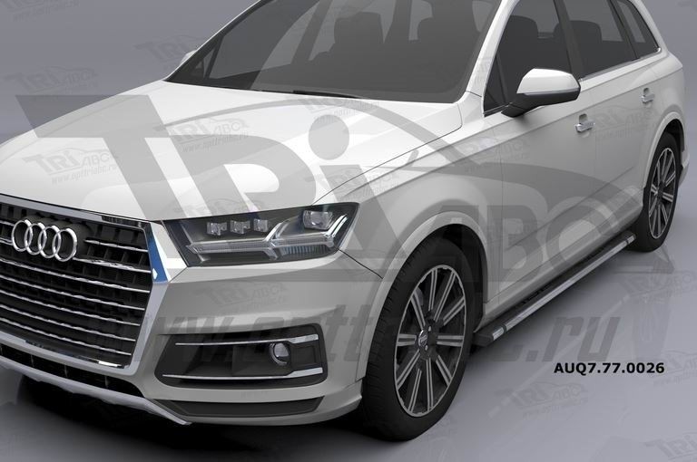 Can Otomotiv AUQ7.77.0026 (A) пороги алюминиевые (Emerald Black) Audi Q7 (2015-) с панорамной крышей