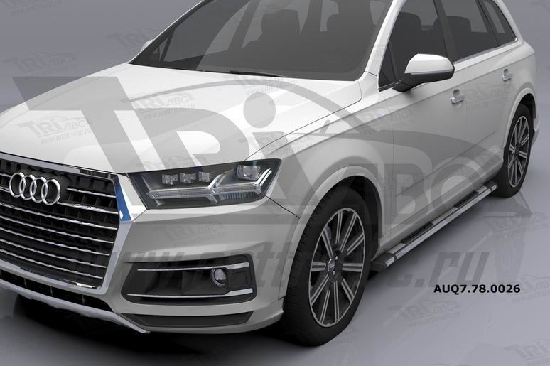 Can Otomotiv AUQ7.78.0026 (A) пороги алюминиевые (Emerald silver ) Audi Q7 (2015-) с панорамной крышей