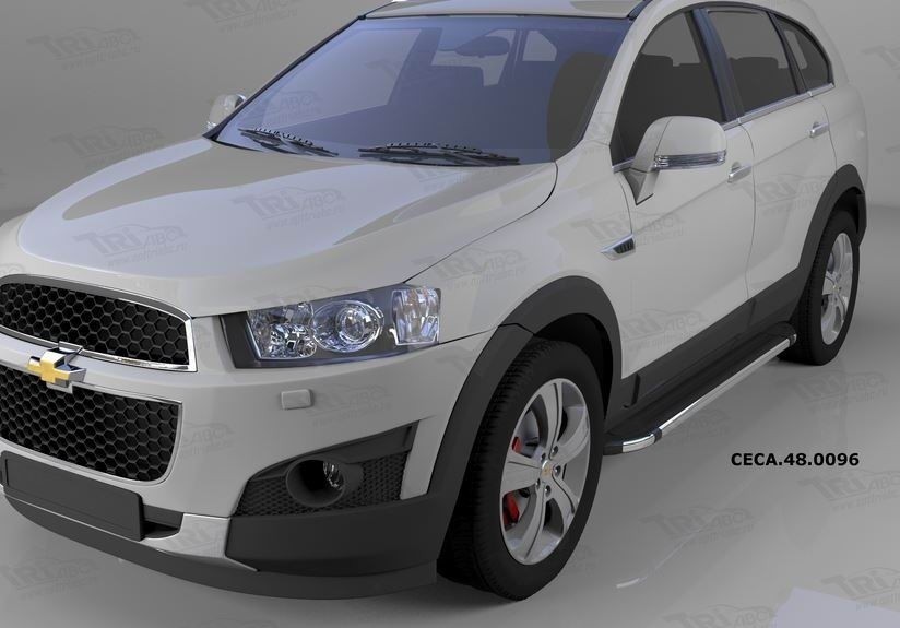 Can Otomotiv CECA.48.0096 пороги алюминиевые (Brillant) Opel Antara (2006-2010-) (черн/нерж)