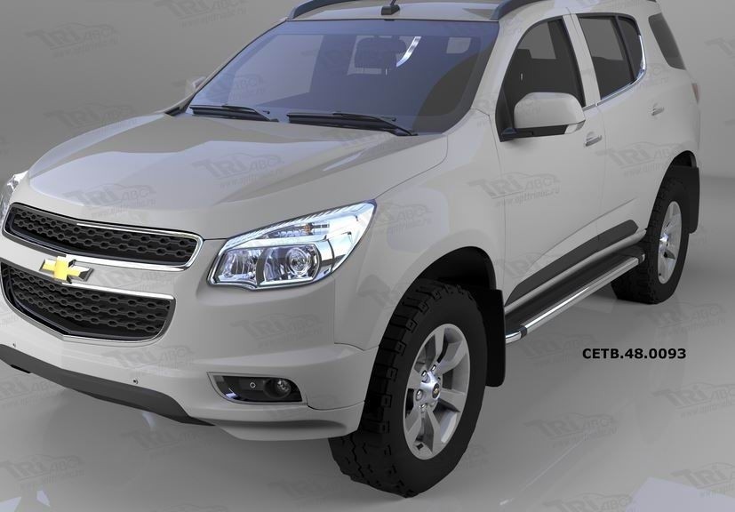 Can Otomotiv CETB.48.0093 пороги алюминиевые (Brillant) Chevrolet TrailBlazer (2013-) (черн/нерж)
