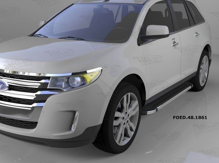 Can Otomotiv FOED.48.1861 пороги алюминиевые (Brillant) Ford Edge (2014-) (черн./нерж.)