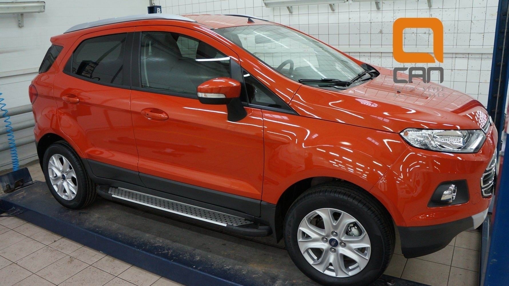 Can Otomotiv FOES.51.2021 пороги алюминиевые (Sapphire Silver) Ford EcoSport (2014-)