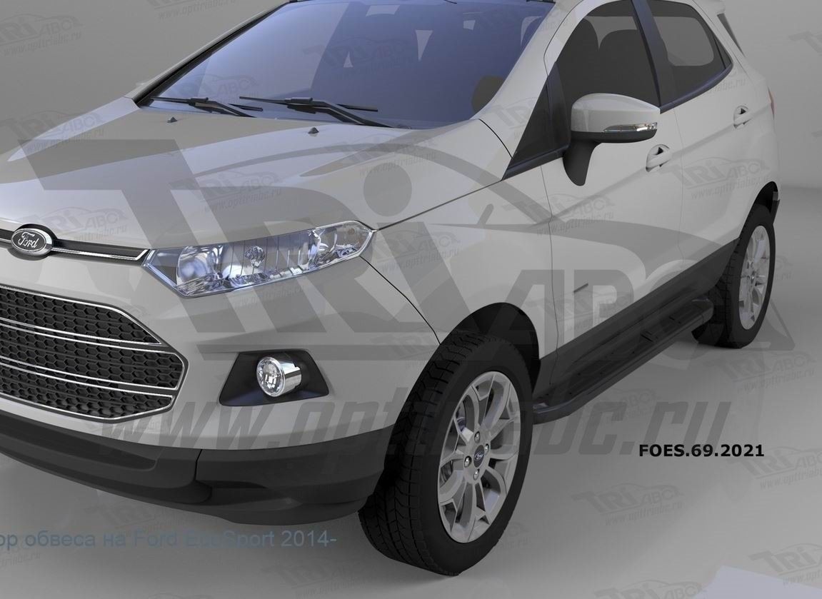 Can Otomotiv FOES.69.2021 пороги алюминиевые (Corund Black) Ford EcoSport (2014-)