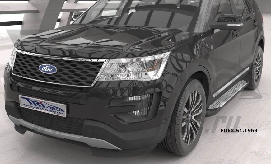 Can Otomotiv FOEX.51.1969 пороги алюминиевые (Sapphire Silver) Ford Explorer (2011-)