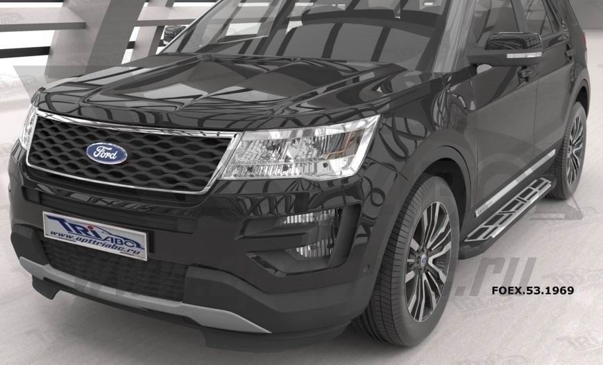 Can Otomotiv FOEX.53.1969 пороги алюминиевые (Corund Silver) Ford Explorer (2011-/ 2015-)