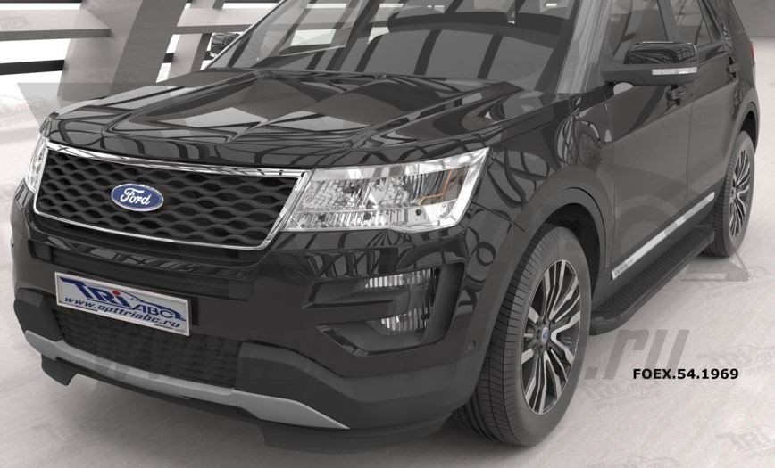 Can Otomotiv FOEX.54.1969 пороги алюминиевые (Sapphire Black) Ford Explorer (2011-)