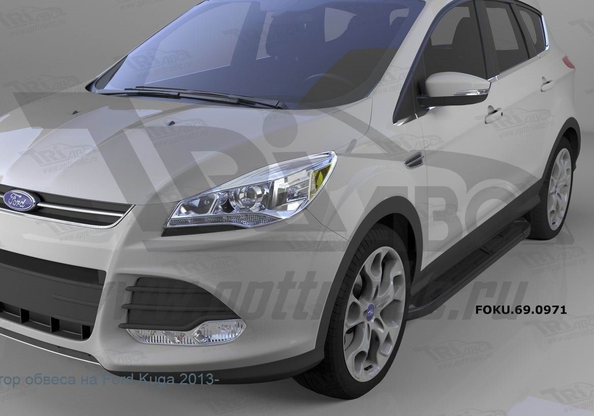 Can Otomotiv FOKU.69.0971 пороги алюминиевые (Corund Black) Ford Kuga (2013-)