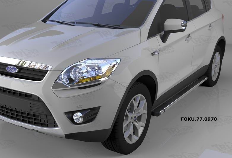 Can Otomotiv FOKU.77.0970 пороги алюминиевые (Emerald Black) Ford Kuga (2008-2013)