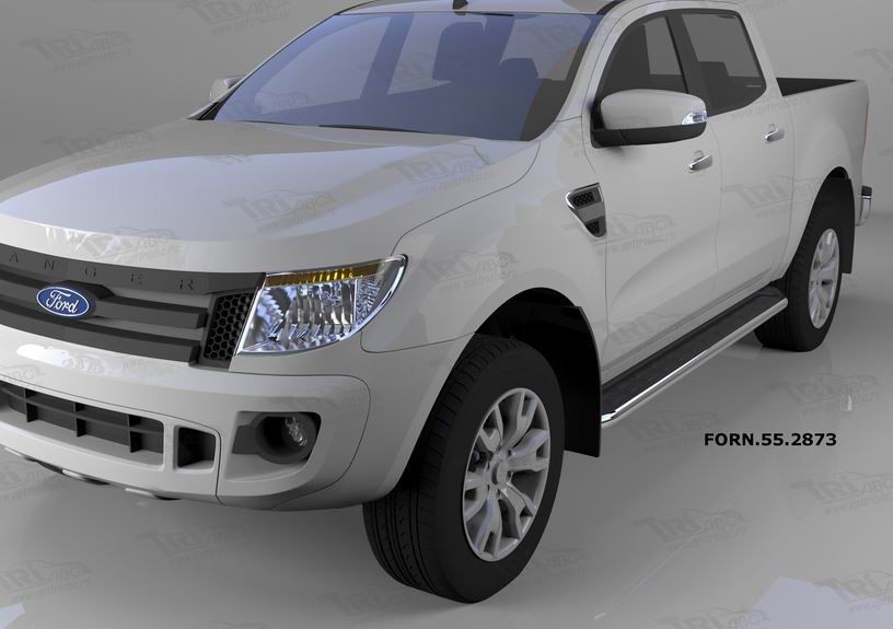 Can Otomotiv FORN.55.2873 пороги алюминиевые (Ring) Ford Ranger (2012-)