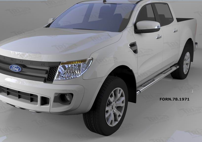 Can Otomotiv FORN.78.1971 пороги алюминиевые (Emerald silver ) Ford Ranger (2012-) 4 дв.