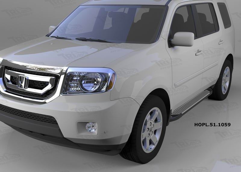 Can Otomotiv HOPL.51.1059 пороги алюминиевые (Sapphire Silver) Honda Pilot (2008-2010/2010-2015)