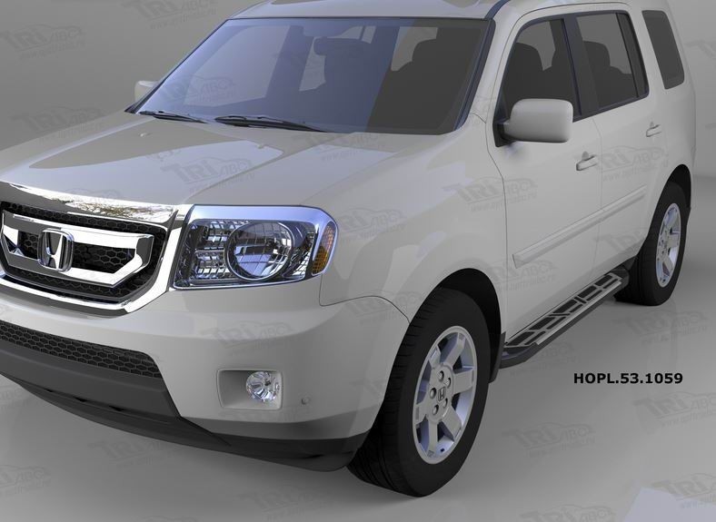 Can Otomotiv HOPL.53.1059 пороги алюминиевые (Corund Silver) Honda Pilot (2008-2010/2010-2015)