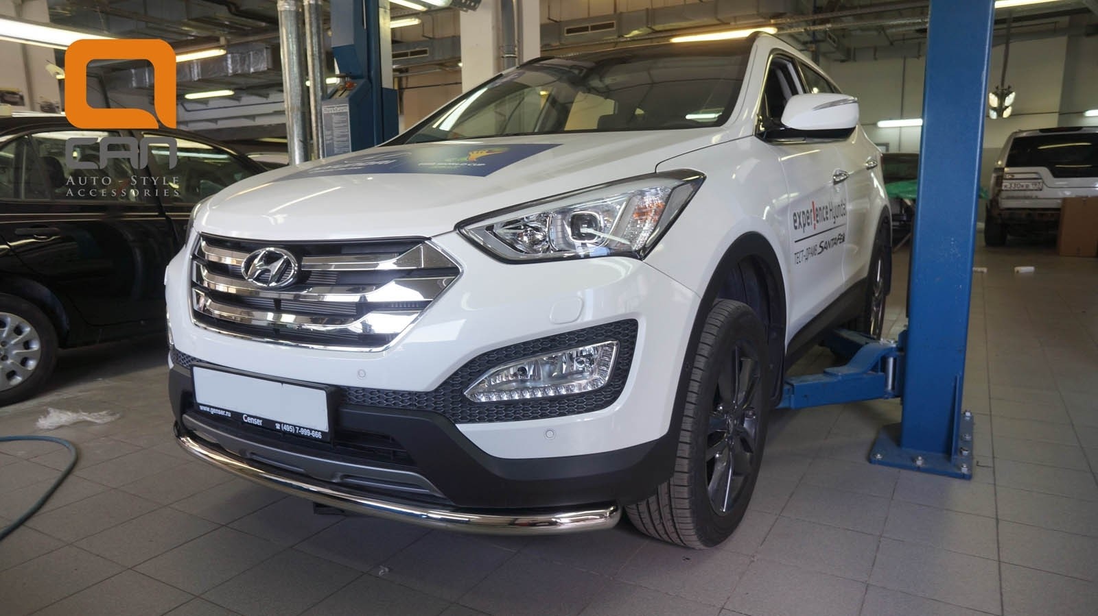 Can Otomotiv HYSA.33.1201 защита переднего бампера Hyundai SantaFe (2012-/2015-) (одинарная) d60 (несовместима с защитой картера)