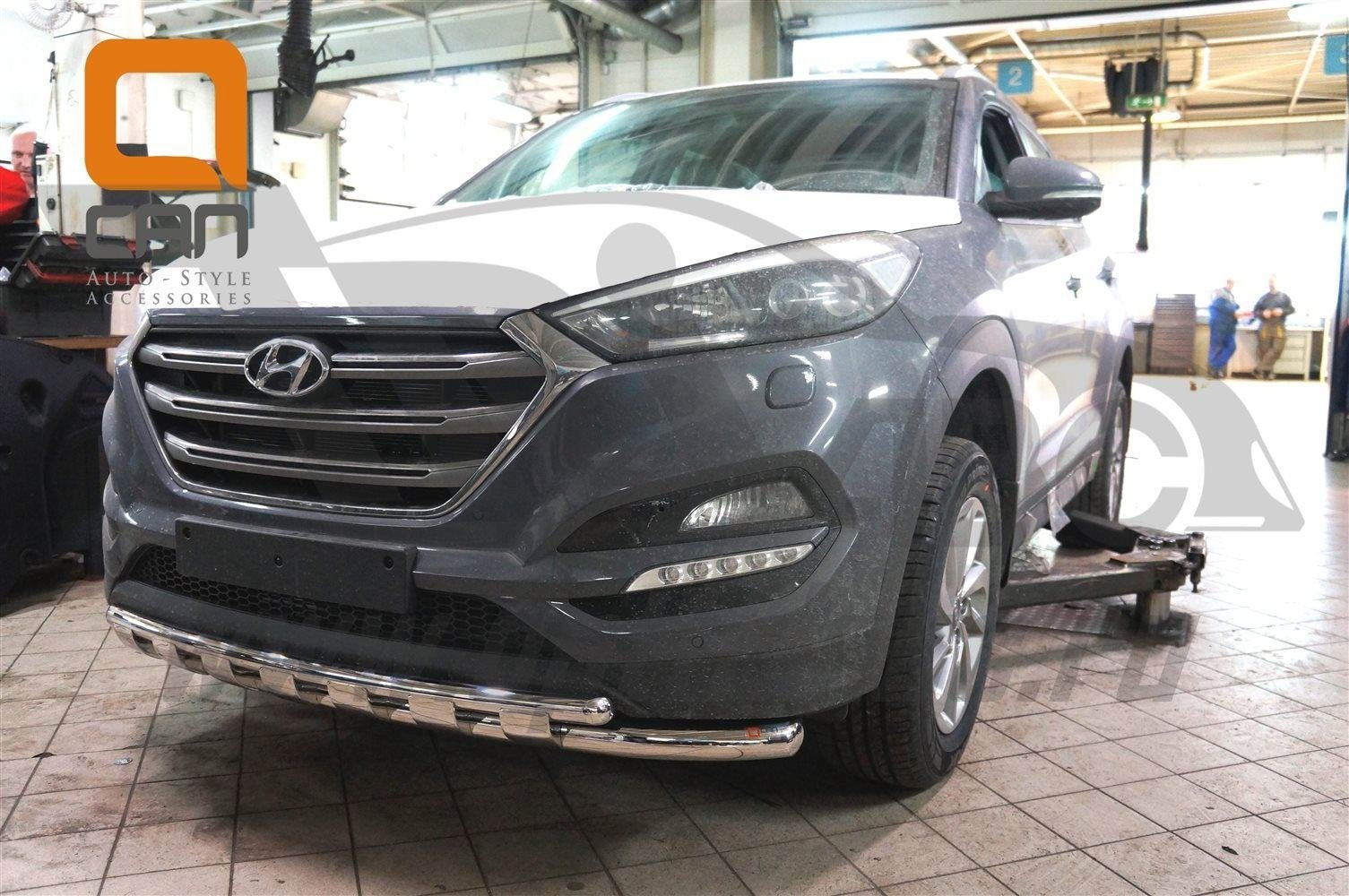 Can Otomotiv HYTU.33.1230 защита переднего бампера Hyundai Tucson (2015-) (Shark) d60/42