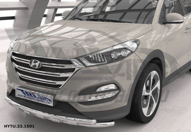 Can Otomotiv HYTU.33.1501 защита переднего бампера Hyundai Tucson (2015-) (Shark) d60/60*