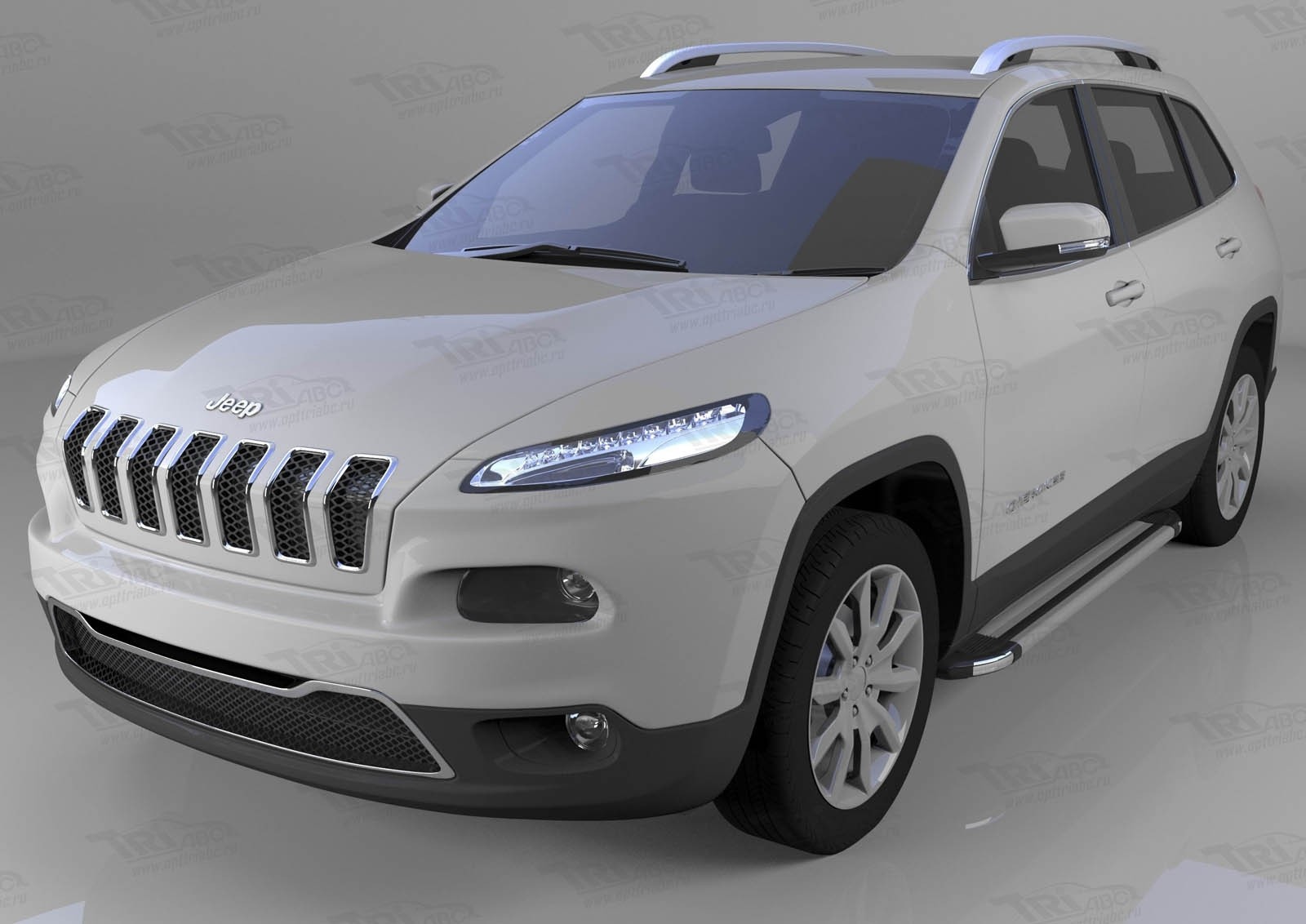 Can Otomotiv JECH.48.1428 пороги алюминиевые (Brillant) Jeep Cherokee Trailhawk (2014-) (серебр)