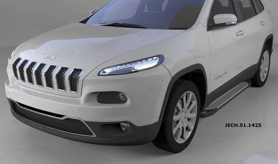 Can Otomotiv JECH.51.1425 пороги алюминиевые (Sapphire Silver) Jeep Cherokee (2014-)