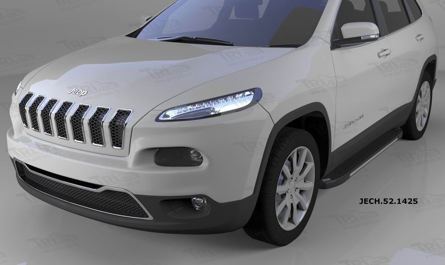 Can Otomotiv JECH.52.1425 пороги алюминиевые (Onyx) Jeep Cherokee (2014-)