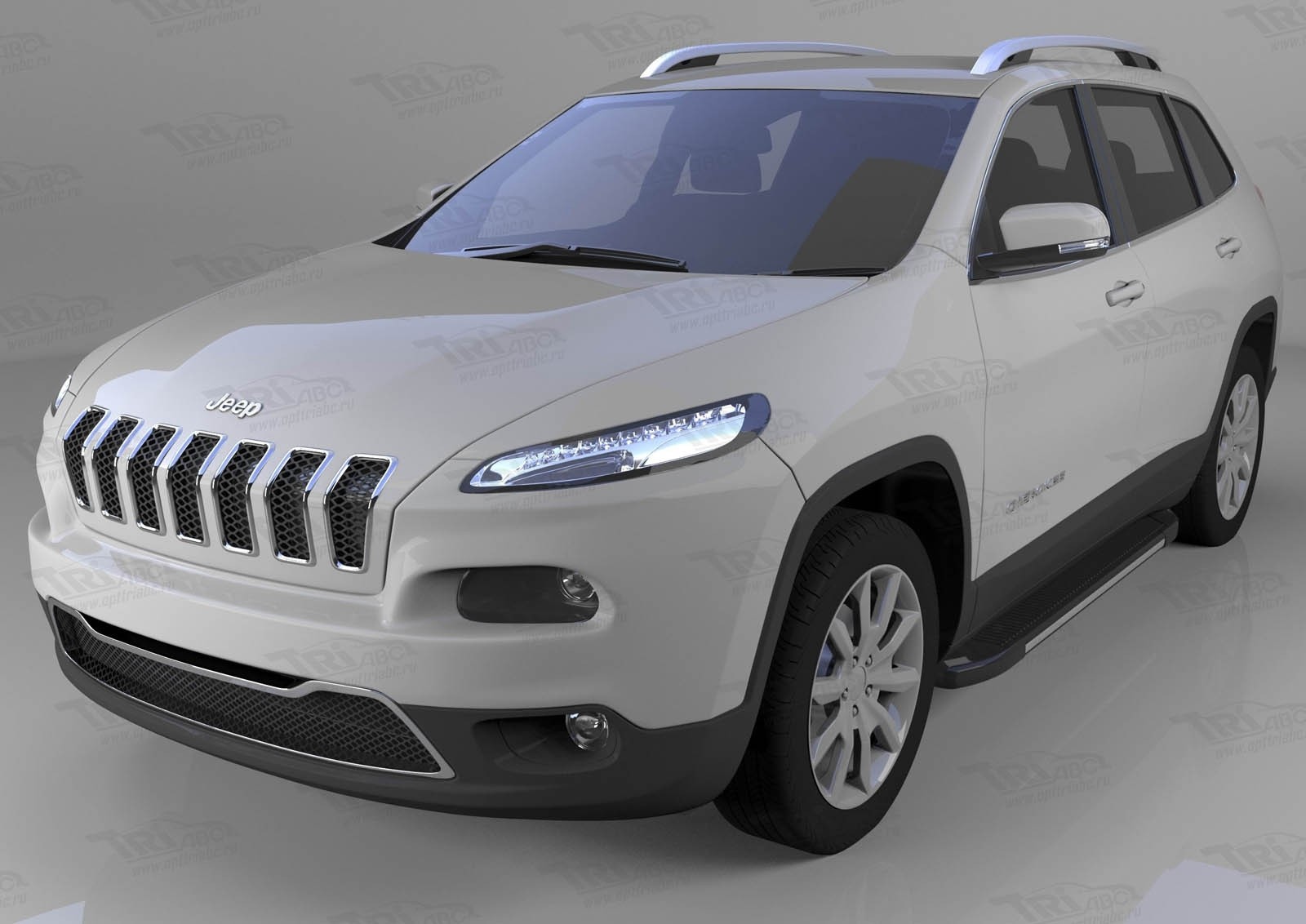 Can Otomotiv JECH.52.1428 пороги алюминиевые (Onyx) Jeep Cherokee Trailhawk (2014-)