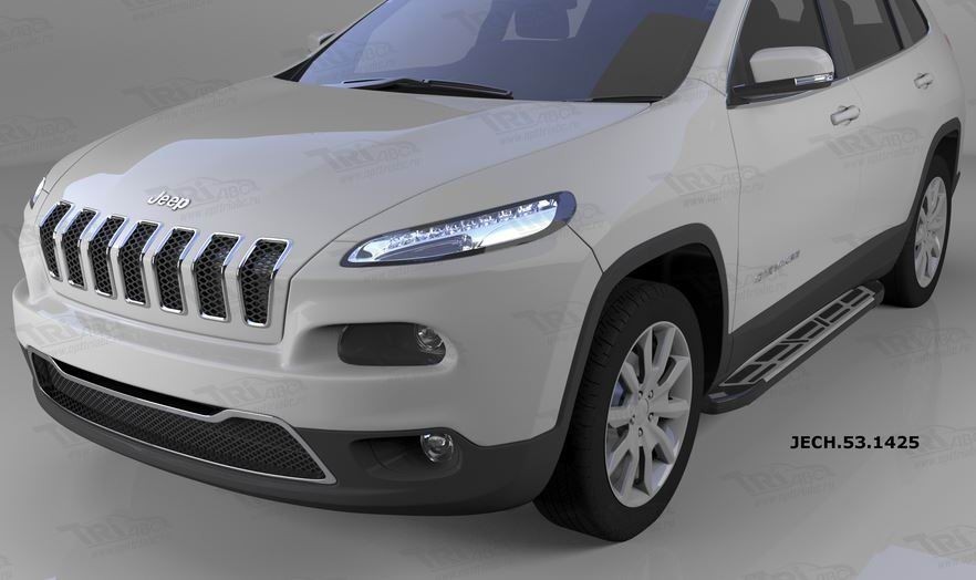 Can Otomotiv JECH.53.1425 пороги алюминиевые (Corund Silver) Jeep Cherokee (2014-)