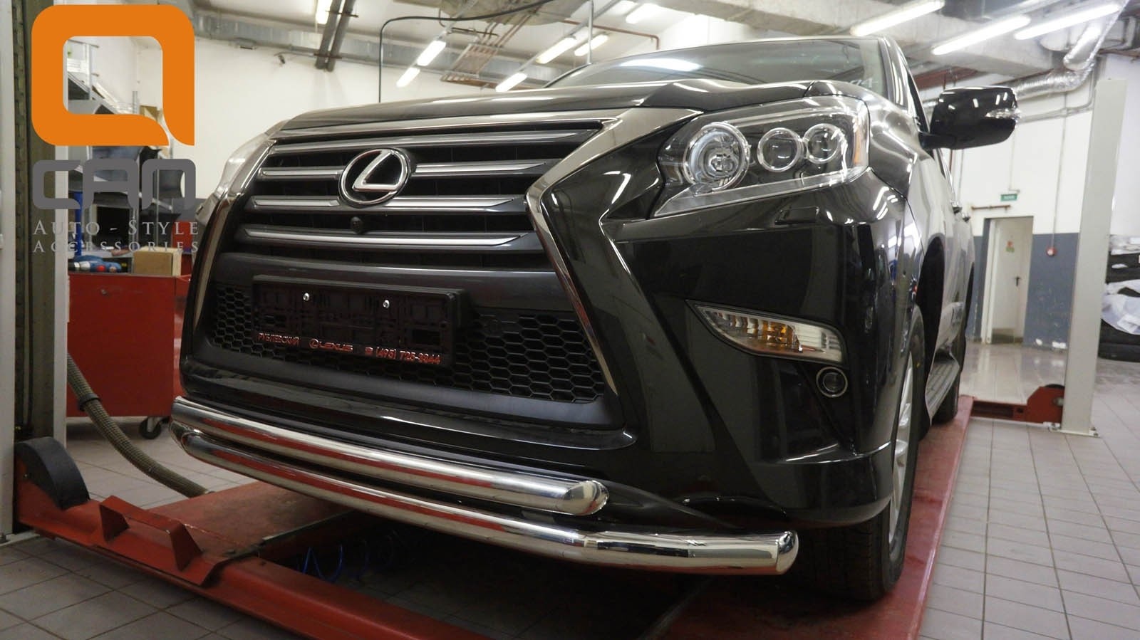 Can Otomotiv LE46.33.4601 защита переднего бампера Lexus GX460 (2014-) (двойная) d 76/60