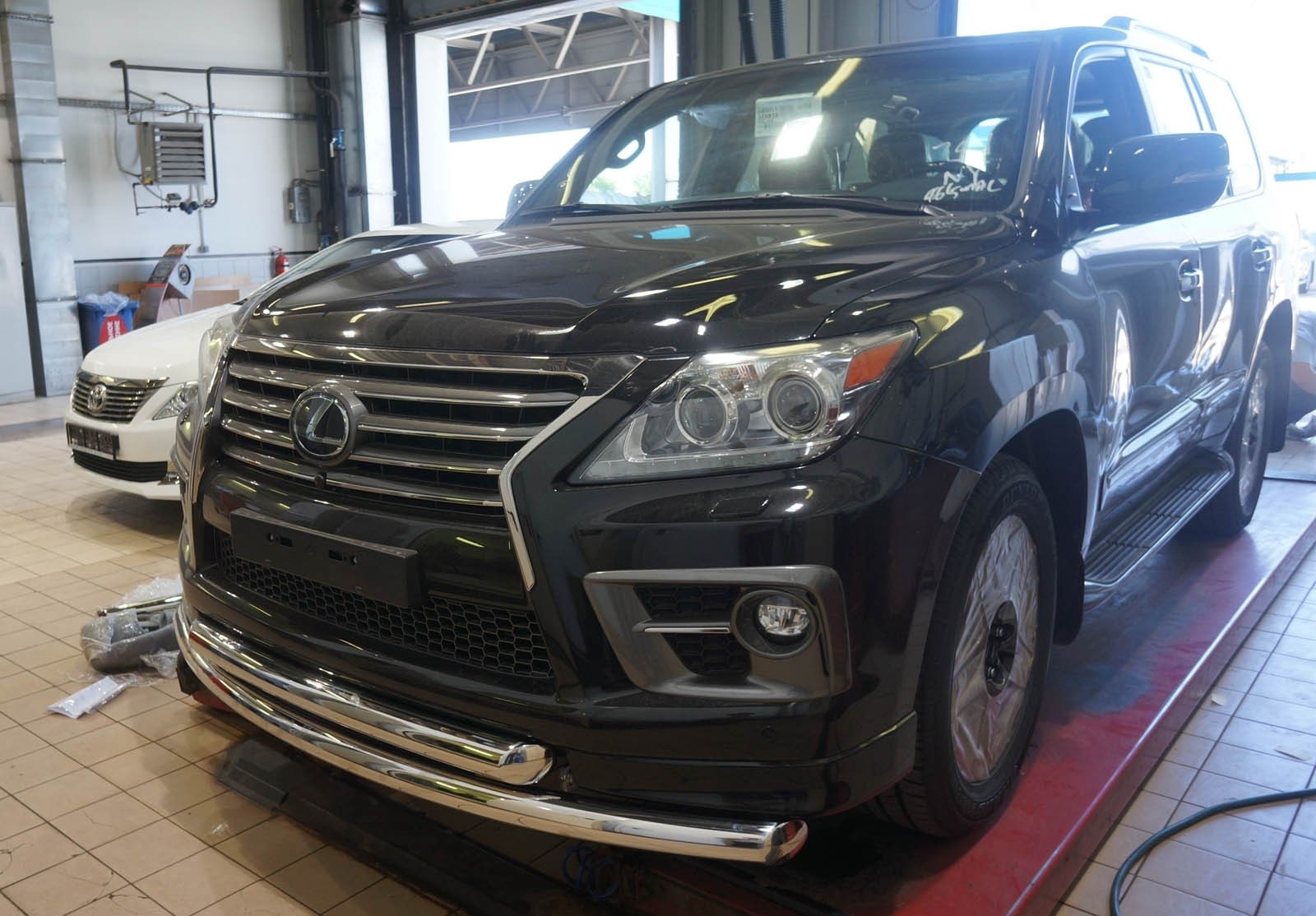 Can Otomotiv LE57.33.1572 защита переднего бампера Lexus LX570 Sport (2014-2015) (двойная) d 76/60