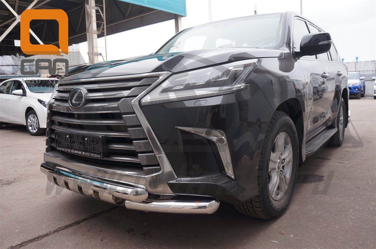 Can Otomotiv LE57.33.1573 защита переднего бампера Lexus LX570 (2015-) (Shark) d76/76