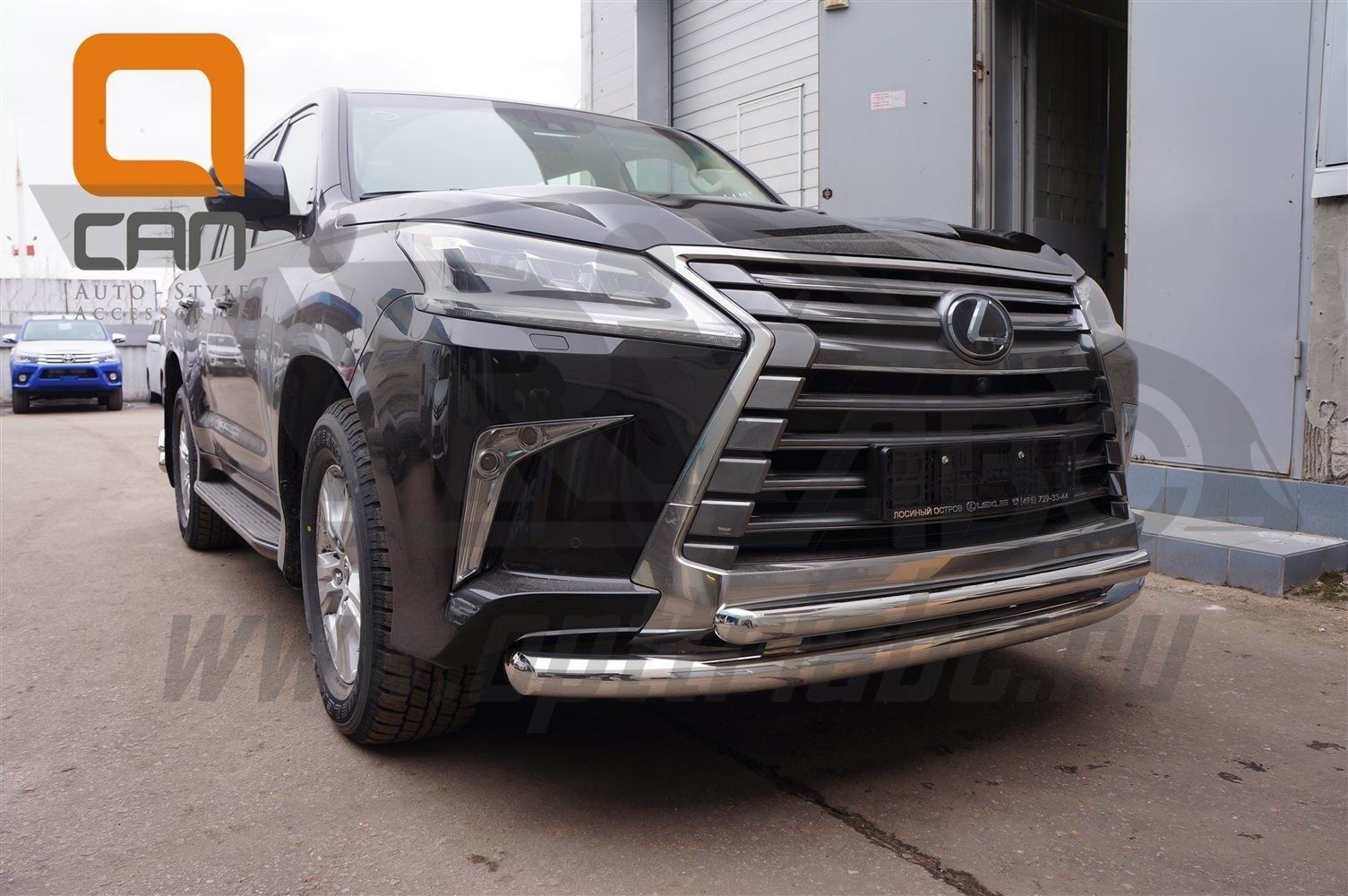 Can Otomotiv LE57.33.1574 защита переднего бампера Lexus LX570 (2015-) (двойная) d76/60