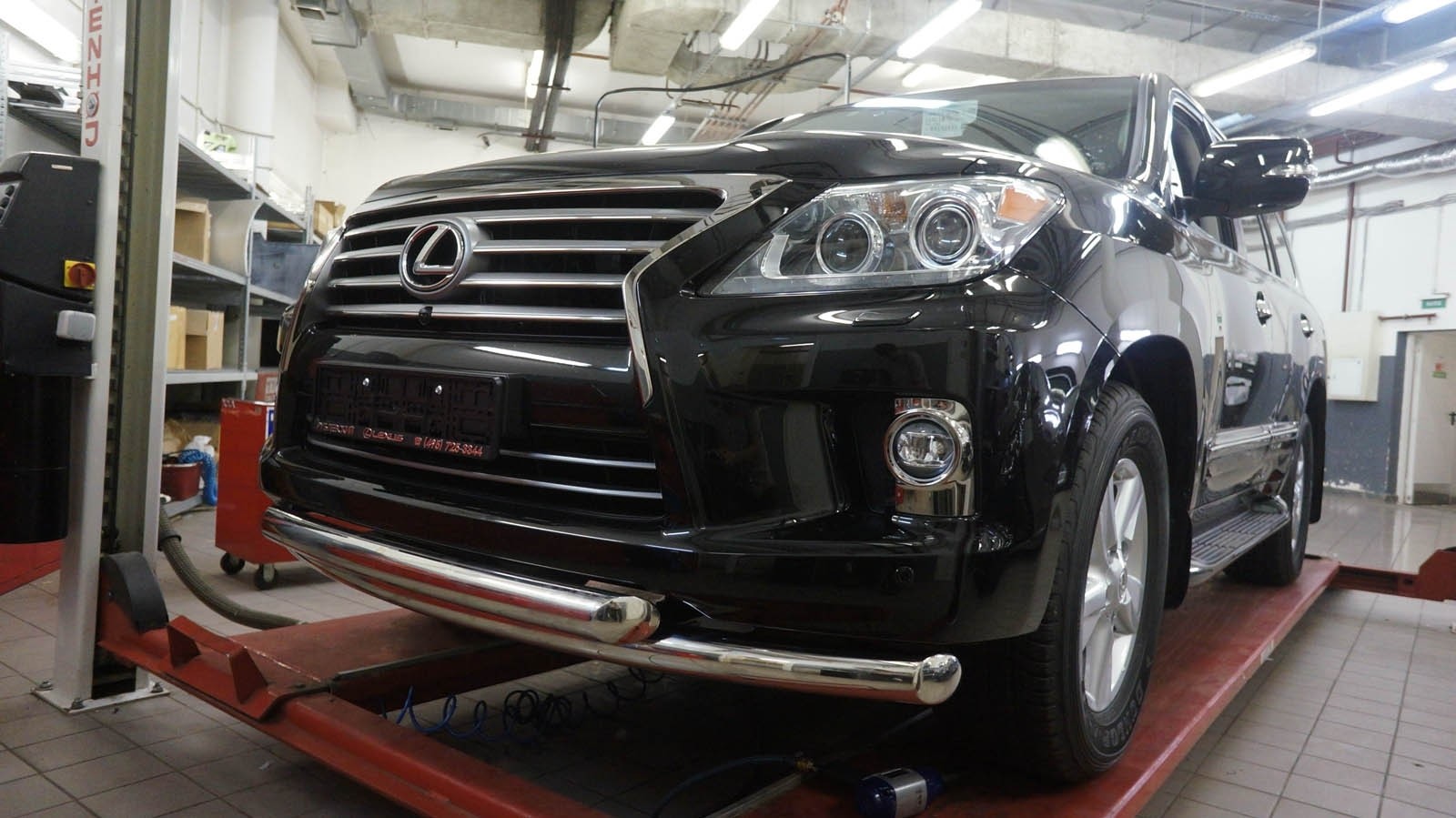 Can Otomotiv LE57.33.1577 защита переднего бампера Lexus LX570 (2014-2015) (двойная) d 76/76