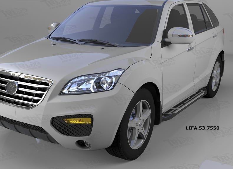 Can Otomotiv LIFA.53.7550 пороги алюминиевые (Corund Silver) Lifan X60 (2011-)