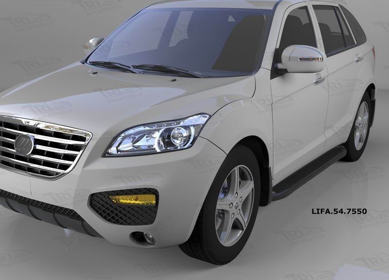 Can Otomotiv LIFA.54.7550 пороги алюминиевые (Sapphire Black) Lifan X60 (2011-)