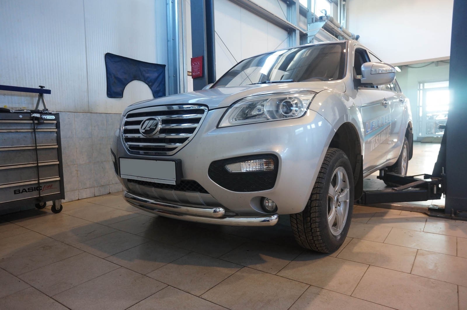 Can Otomotiv LIX6.33.8882 защита переднего бампера Lifan X60 (2013-) (двойная) d 60/60