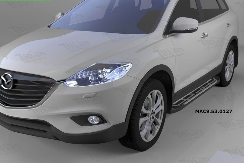 Can Otomotiv MAC9.53.0127 пороги алюминиевые (Corund Silver) Mazda CX9 (2013-)