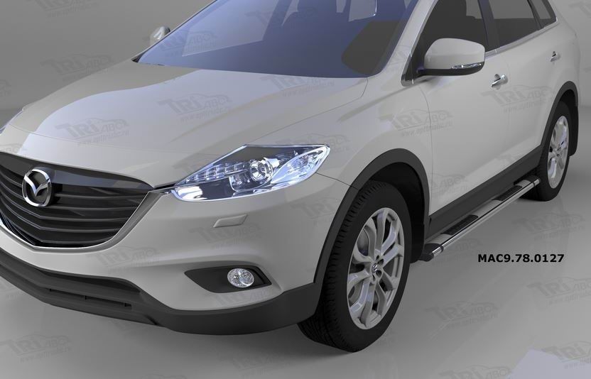 Can Otomotiv MAC9.78.0127 пороги алюминиевые (Emerald silver ) Mazda CX9 (2013-)