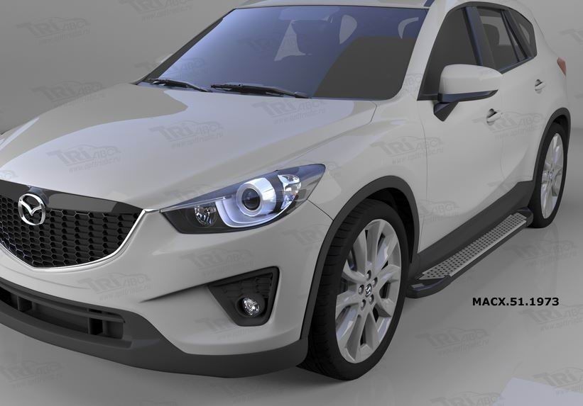 Can Otomotiv MACX.51.1973 пороги алюминиевые (Sapphire Silver) Mazda CX5 (2012-2015 /2015-)