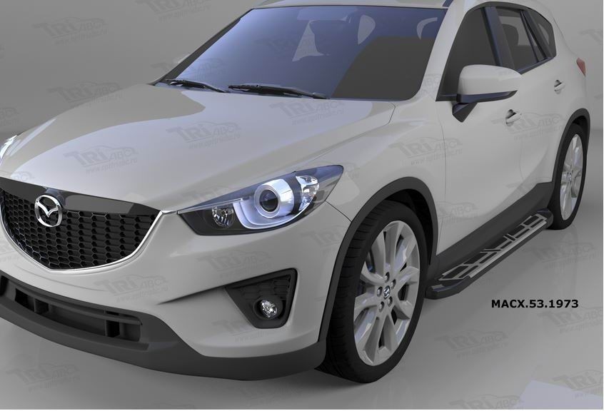 Can Otomotiv MACX.53.1973 пороги алюминиевые (Corund Silver) Mazda CX5 (2012-2015 /2015-)