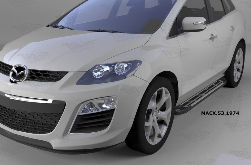 Can Otomotiv MACX.53.1974 пороги алюминиевые (Corund Silver) Mazda CX7 (2011-)