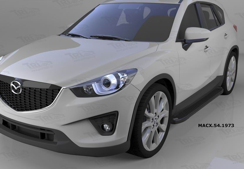 Can Otomotiv MACX.54.1973 пороги алюминиевые (Sapphire Black) Mazda CX5 (2012-2015 /2015-)