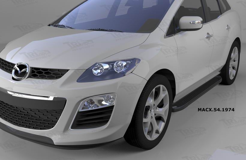 Can Otomotiv MACX.54.1974 пороги алюминиевые (Sapphire Black) Mazda CX7 (2011-)