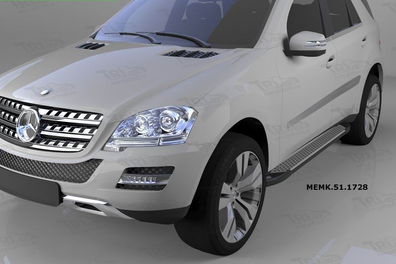 Can Otomotiv MEMK.51.1728 пороги алюминиевые (Sapphire Silver) Mercedes ML W164 (2006-2011)