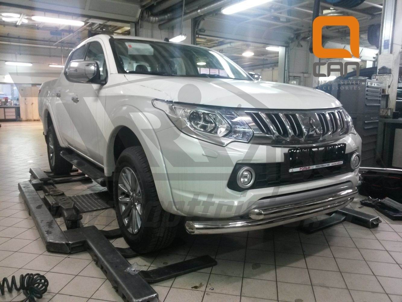 Can Otomotiv MIL2.33.1951 защита переднего бампера Mitsubishi L200 (2015-) (двойная) d76/60