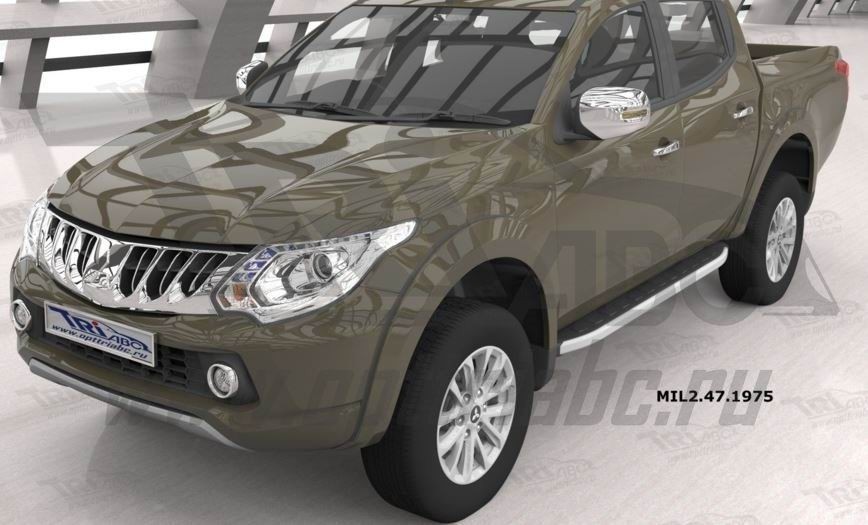 Can Otomotiv MIL2.47.1975 пороги алюминиевые (Alyans) Mitsubishi L200 (2006-2013 / 2014- / 2015-)