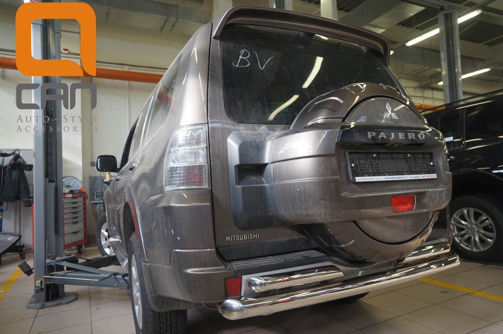 Can Otomotiv MIPA.55.1920 защита заднего бампера Mitsubishi Pajero IV (2011-2014/2014-) (двойная) d 76/60