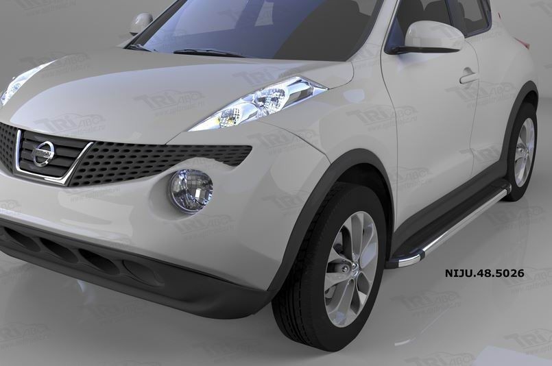 Can Otomotiv NIJU.48.5026 пороги алюминиевые (Brillant) Nissan Juke (2011-) (черн/нерж)