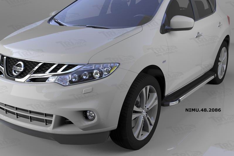 Can Otomotiv NIMU.48.2086 пороги алюминиевые (Brillant) Nissan Murano (2008-) (черн/нерж)