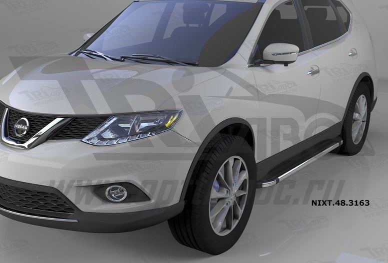 Can Otomotiv NIXT.48.3163 пороги алюминиевые (Brillant) Nissan X-Trail (2014-) (черн/нерж)