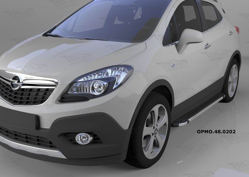 Can Otomotiv OPMO.48.0202 пороги алюминиевые (Brillant) Opel Mokka (2012-) (черн/нерж)