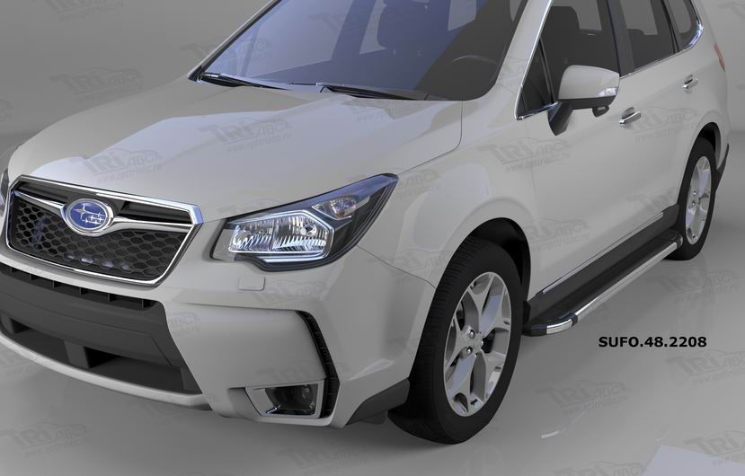 Can Otomotiv SUFO.48.2208 пороги алюминиевые (Brillant) Subaru Forester (2013-) (черн/нерж)