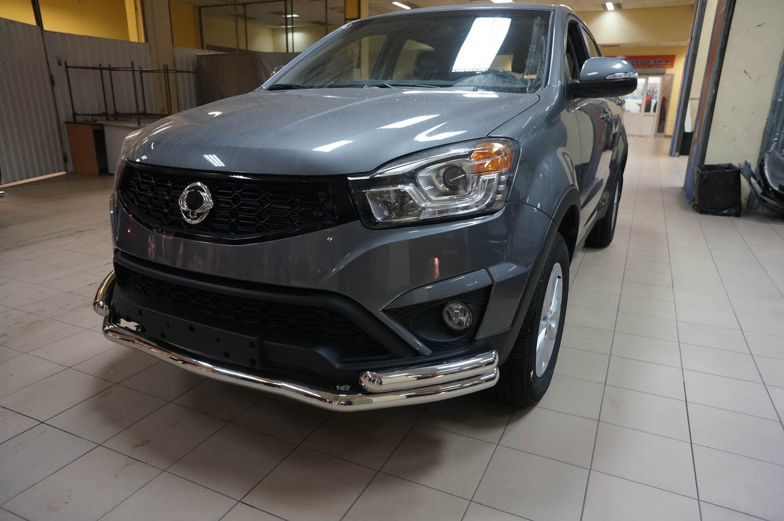 Can Otomotiv SYKO.33.4070 защита переднего бампера SsangYong Actyon (2013-) (двойная) d 60/60